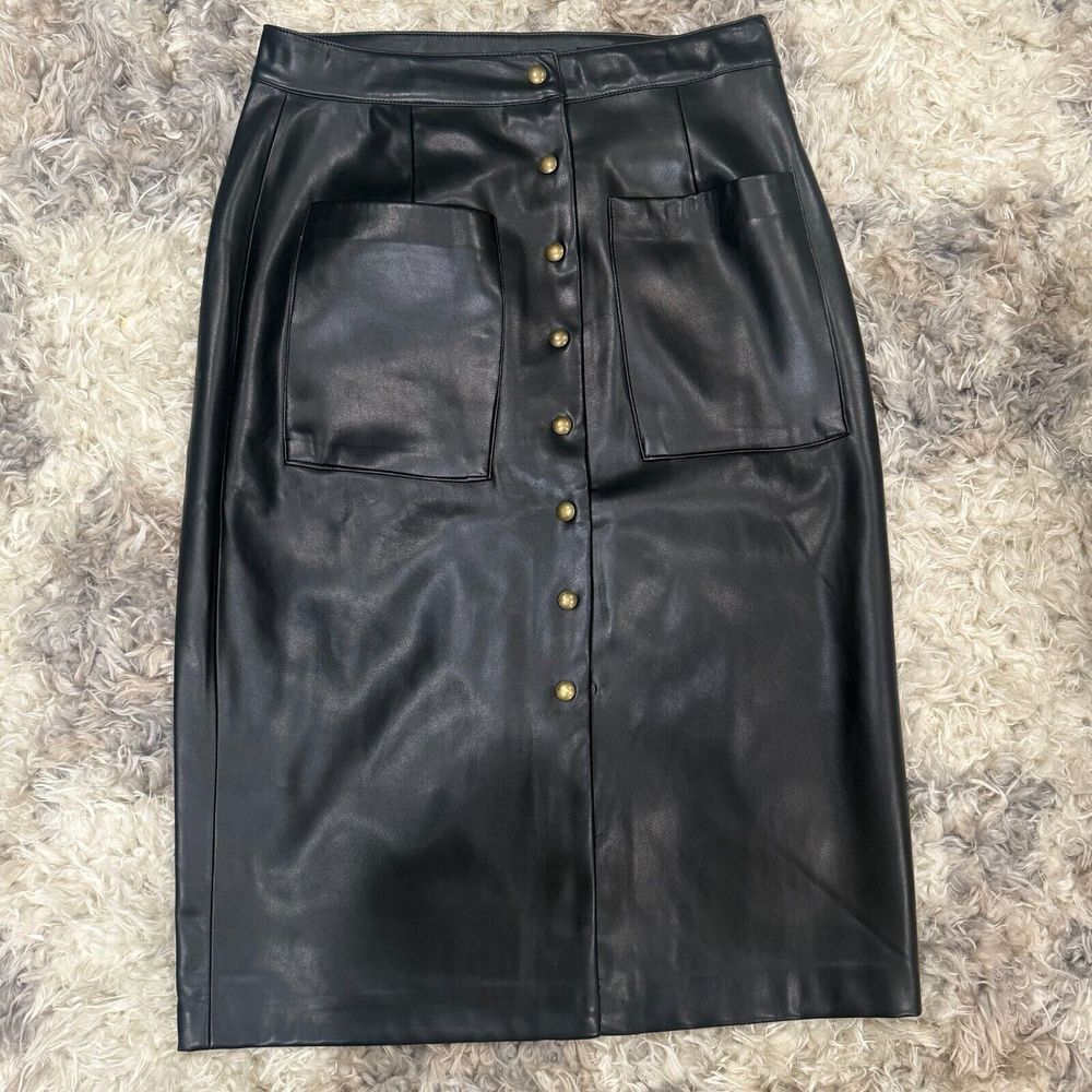 BLANKNYC City Bound Faux Leather Snap Midi Pencil Skirt Evereve Whimsigoth 30